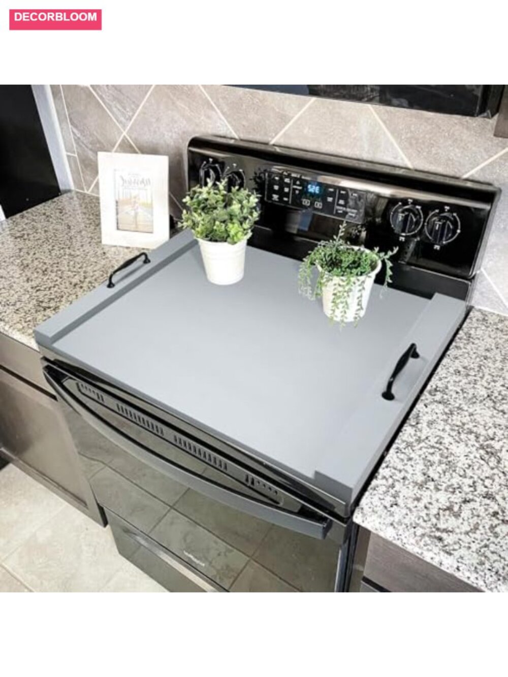 Bamboo Stove Top Cover with Handles for Electric Gas - Extra Kitchen Counter - Picture 2 of 6